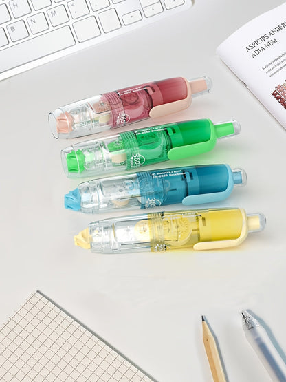 Ruban correcteur rétractable avec recharges – Correction d'erreurs instantanée et propre pour l'école, le bureau et la maison, 1 unité + 2 recharges ou lot de 4 + 8 recharges, ruban correcteur sec et lisse pour la rentrée scolaire