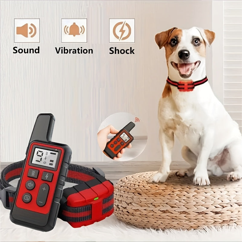 Collier de dressage pour chien à distance 9 niveaux – Collier électronique rechargeable avec modes décharge, vibration et signal sonore, portée de 500 m, réglable pour chiens de petite, moyenne et grande taille, contrôle anti-aboiement électronique sûr