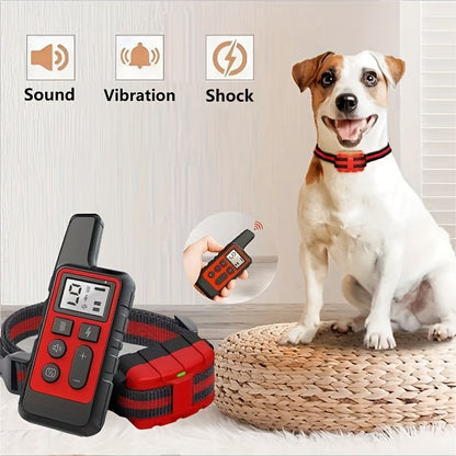 Collier de dressage pour chien à distance 9 niveaux – Collier électronique rechargeable avec modes décharge, vibration et signal sonore, portée de 500 m, réglable pour chiens de petite, moyenne et grande taille, contrôle anti-aboiement électronique sûr
