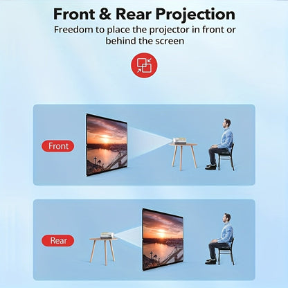 Écran de projection portable 100 pouces 4K HD 16:9 – Écran de cinéma pliable anti-plis pour intérieur et extérieur, angle de vision large 160° à projection double face pour home cinéma, camping, fêtes et présentations