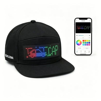 Casquette LED programmable contrôlée par application avec texte défilant et animation, casquette lumineuse unisexe réglable, intelligente, pour fête, mariage, Saint-Valentin, carnaval, festival, hommes et femmes