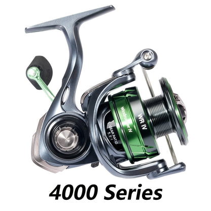 Moulinet de pêche Spinning SeaKnight série WR – 9+1BB, rapport de transmission 5.2:1, frein max 13 kg/28 lbs, frein à 3 disques en carbone, aluminium et acier inoxydable, moulinet pour eau douce et eau salée