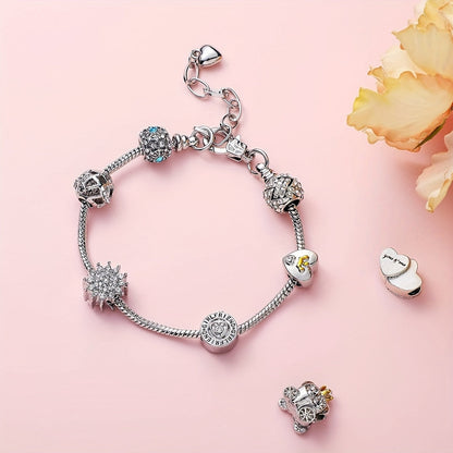 Kit de 40 pièces pour bracelets à chaîne serpent DIY – Bracelets à breloques perlées réglables avec chaînette d'extension en cœur, fournitures de bijoux en gros pour loisirs créatifs, cadeaux et projets de bijoux faits main