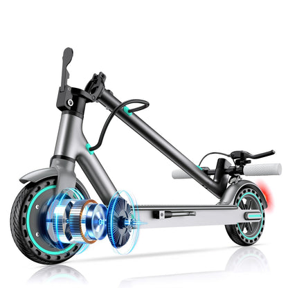 Trottinette électrique pliable pour adultes, moteur sans balais 350 W, double frein à tambour, pneus pleins 8,5 pouces, écran LCD 3 vitesses, charge maximale 120 kg, pliage en 3 secondes, trottinette électrique urbaine portable