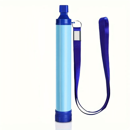 Paille filtrante purificateur d'eau personnel, système de filtration élimine 99,99 % des bactéries et protozoaires, léger et portable pour le camping, la randonnée, le trekking, la survie et les urgences avec mousqueton et seringue