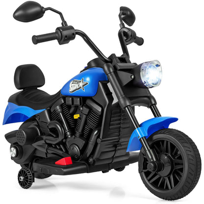 Moto électrique pour enfants – Jouet porteur pour garçons et filles de 3 ans et plus – Moteur 25 W, roulettes amovibles, phares LED, musique, démarrage à un bouton, moto à batterie pour tout-petits et jeunes enfants