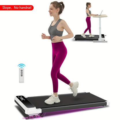 Incline Foldable Treadmill Walking Pad with Handles – 300 LB Capacity Portable Under Desk Treadmill for Home & Office, Compact Quiet Walking Pad with Incline for Weight Loss & Cardio Fitness