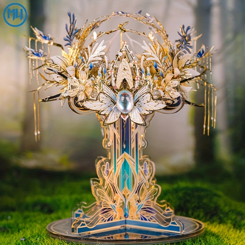 Kit de puzzle en métal 3D - Série Princesse et Elfe « Angel Story » avec présentoir - Modèle réduit à assembler pour adultes - Trône, château ou carrosse elfique - Cadeau unique pour un anniversaire, Noël ou le Nouvel An