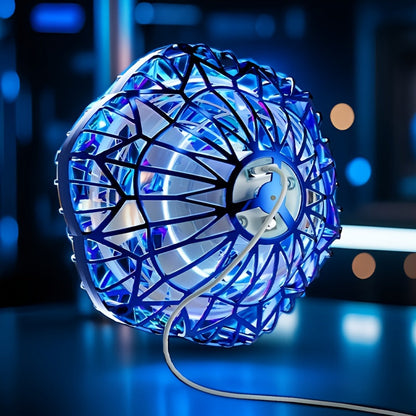 Jouet volant intelligent en forme de soucoupe volante, drone hexagonal rotatif à vol autonome, contrôlé par la main, robot volant d'intérieur, cadeau d'anniversaire ou de Noël pour enfants et adultes, bleu, violet, rouge