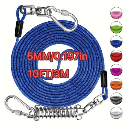Laisse pour chien ultra-résistante de 1,8, 3, 4,5, 9, 15, 23 ou 30 mètres, câble d'attache d'entraînement pour grands chiens jusqu'à 225 kg, corde de course durable et résistante aux morsures pour le jardin
