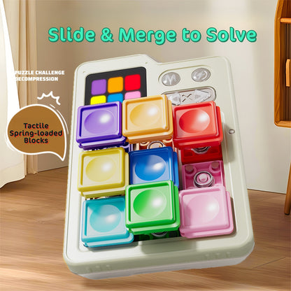Console de jeu électronique de réflexion Klotski, puzzle Huarong Dao avec effets sonores, plateau de jeu à induction, difficulté progressive, jouet éducatif STIM, cadeau pour enfants et adultes