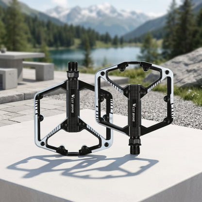 Pédales de vélo en alliage d'aluminium à 3 roulements, antidérapantes et légères, avec douille hexagonale pour VTT et vélos de route – Installation facile, accessoires de cyclisme durables multicolores, 1 paire