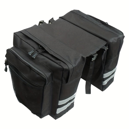 Ensemble de sacoches de vélo 50 L – Sacoche de porte-bagages, sacoche de selle et sac à bandoulière 3 en 1, accessoires de cyclisme professionnels pour le vélotaf, le cyclotourisme et les sorties en plein air, Rouge Noir Bleu