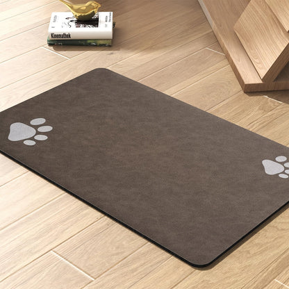 Tapis de nourrissage pour animaux motif pattes — Tapis de gamelle en caoutchouc absorbant à séchage rapide pour chiens et chats, dessous de plat antidérapant, résistant aux taches et facile à nettoyer | Cadeau de décoration intérieure