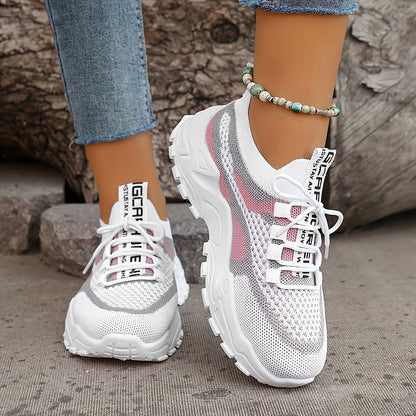 Baskets basses décontractées pour femme avec semelle épaisse en PVC – Tennis légères et respirantes pour la salle de sport, le running et le quotidien | Chaussures de sport pour femme, tailles US 5-10, disponibles en vert, noir, rose et bleu