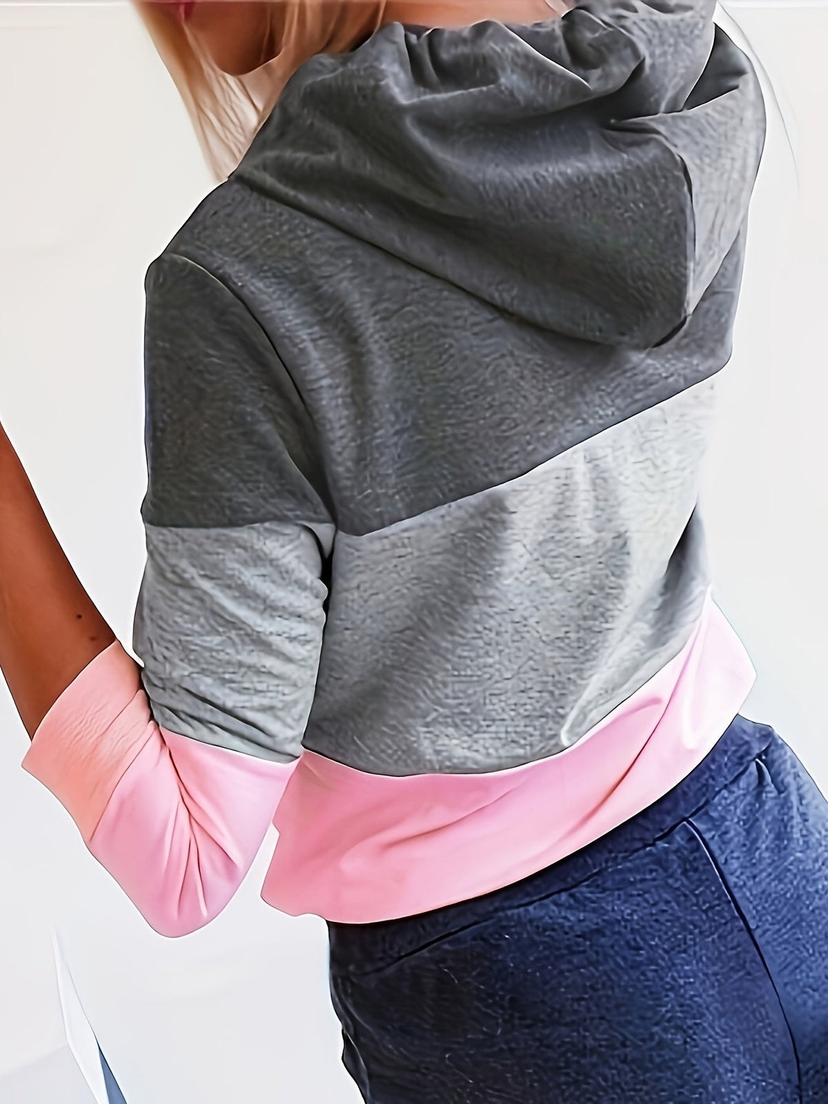 Sweat à capuche décontracté pour femme, color block, à cordon de serrage, manches longues, patchwork, style streetwear, S-XXL, plusieurs coloris