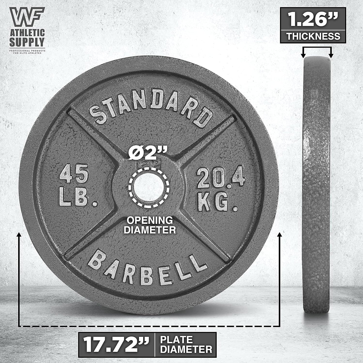 Disques de musculation en fonte, alésage 2 pouces, finition émaillée, pour musculation, haltérophilie, powerlifting, home gym, barre olympique, 2,5, 5, 10, 25, 35, 45, 100 lb