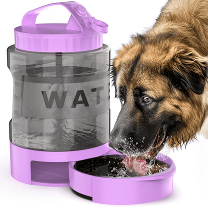 Gourde portable pour chien de 2,2 L avec bol pliable intégré, grande capacité, anti-fuite, idéale pour les voyages, la randonnée, le camping, le parc, pour chiens de toutes tailles