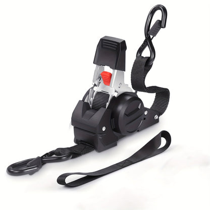 Lot de 4 sangles d'arrimage à cliquet rétractables robustes – 2 sangles de chargement automatiques de 3 mètres pour camion, remorque, moto, déménagement et sécurisation d'appareils