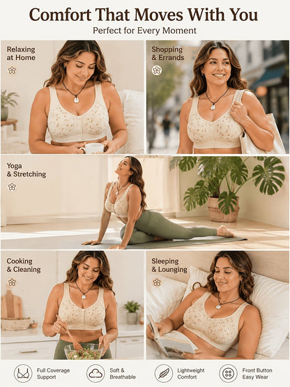 Lot de 7 soutiens-gorge sans couture pour femmes – Bralettes douces à fermeture frontale, sans armature, confortables et respirantes pour le quotidien, le yoga, les voyages et les festivals, tailles S-XXL