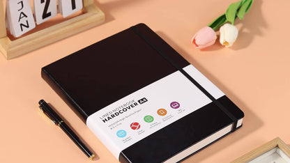 Carnet à couverture rigide A4 320 pages – Grand journal en cuir ligné pour femmes et hommes, papier épais 100 g/m², carnet ligné 21,6 x 28 cm pour le travail, l'école, les études, l'écriture et les affaires, 6 couleurs