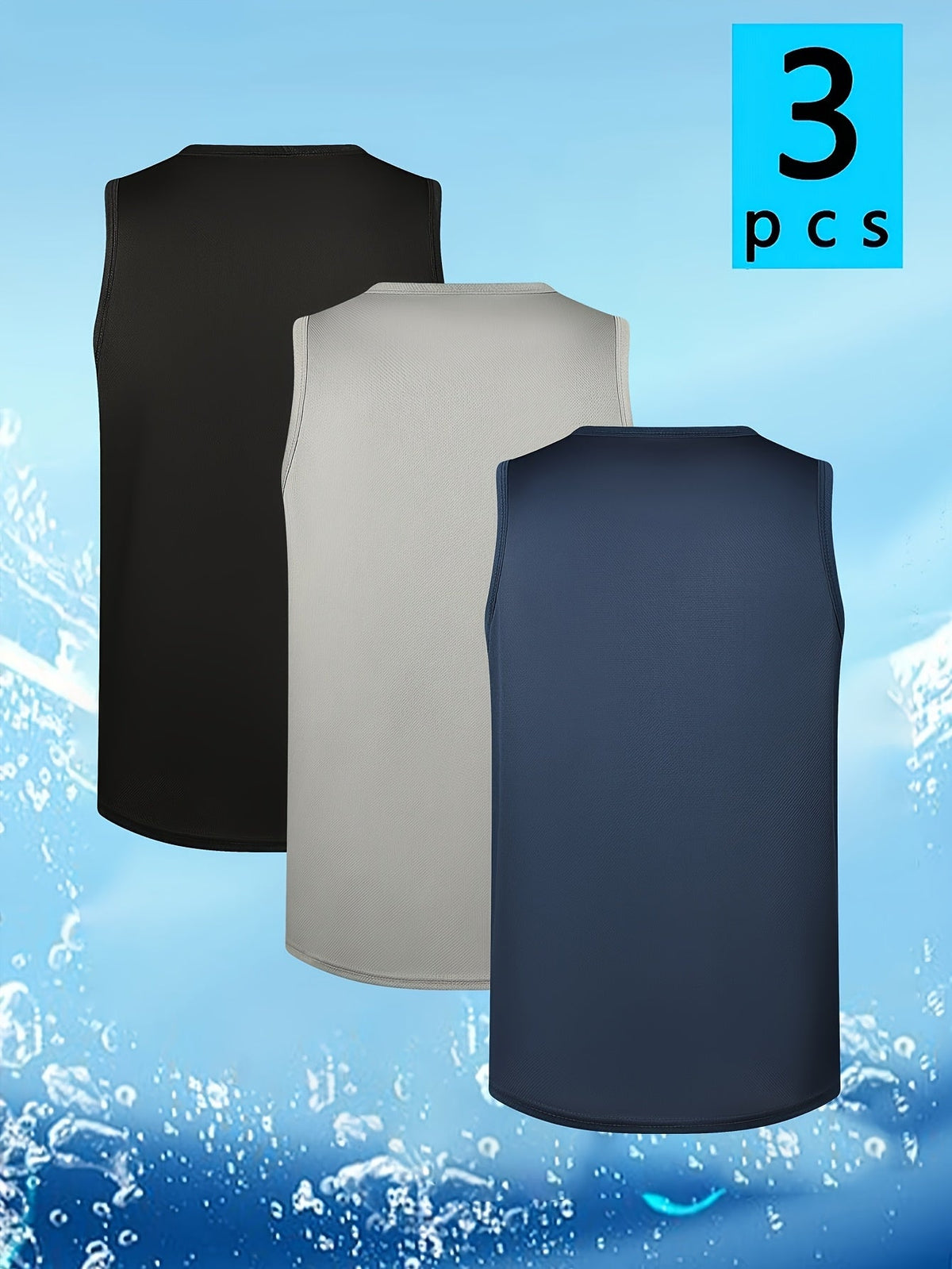 Lot de 3 débardeurs de sport à séchage rapide pour homme – Maillots de sport sans manches, t-shirts à col rond respirants et anti-humidité pour la course, la salle de sport et le quotidien, S-XXXL