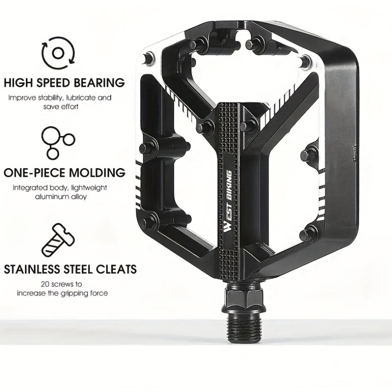 Pédales de vélo en alliage d'aluminium à 3 roulements, antidérapantes et légères, avec douille hexagonale pour VTT et vélos de route – Installation facile, accessoires de cyclisme durables multicolores, 1 paire