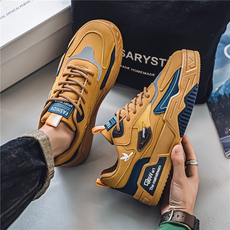 Baskets de skateboard à semelle épaisse pour homme, chaussures en toile tendance, basses, pour le sport, les loisirs et les voyages, kaki noir, pointures US 6,5-11,5