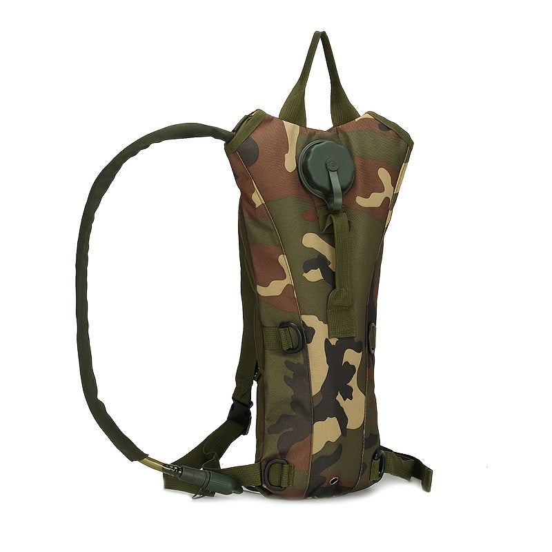 Sac à dos d'hydratation avec poche à eau de 3 L – Sac de randonnée en nylon avec réservoir inclus pour le camping, le trail et les aventures en plein air, disponible en kaki, vert, camouflage et camouflage gris