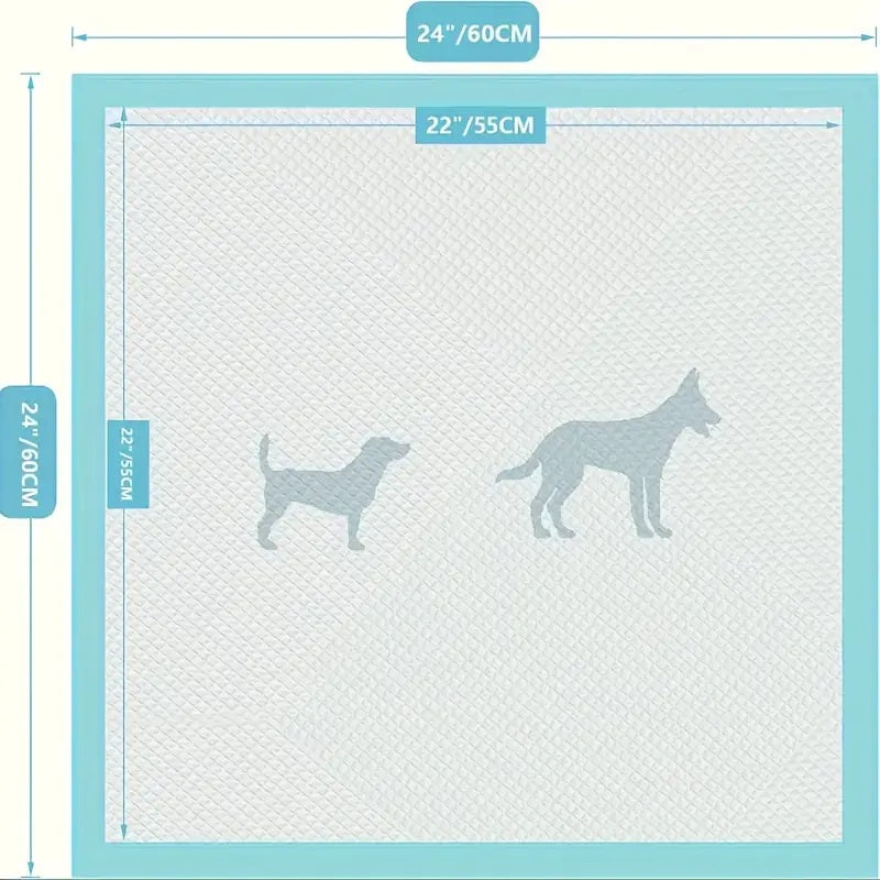 Alèses de dressage pour chiens extra larges jetables 60x60 cm, anti-fuites, anti-odeurs, absorbantes, pour chiots, accessoires pour la propreté, paquet de 50, 100 ou 200