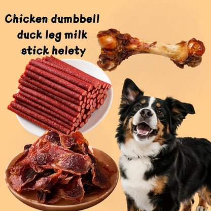 Friandises riches en protéines pour chiens : lamelles de poulet et de canard, sans céréales, récompenses de dressage, saucisses, santé dentaire, faible en gras, facilement digestibles, races moyennes et grandes, coffret cadeau, assortiments multi-saveurs