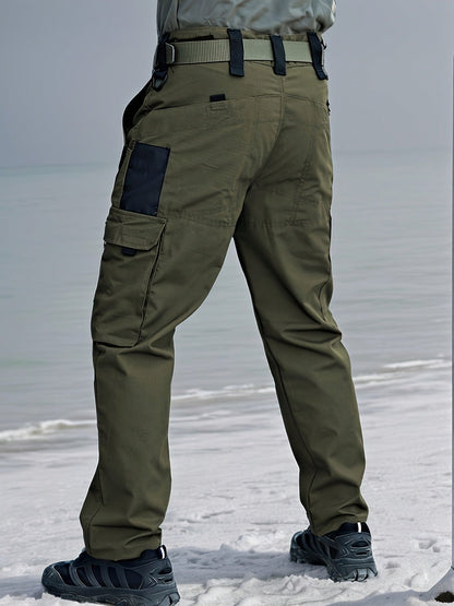 Pantalon cargo tactique léger à séchage rapide pour homme – Pantalon de randonnée respirant multi-poches avec ceinture, coupe décontractée pour travail en extérieur, toutes saisons, résistant à l'usure – M à XXXL, Noir / Gris / Kaki