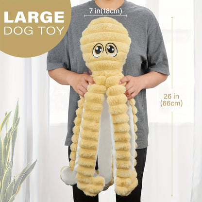 Jouet pour chien en peluche poulpe couineur – Jouet interactif à mâcher pour chiots et chiens, jouet animal doux pour le nettoyage des dents, idéal pour les races de petite, moyenne et grande taille, cadeau mignon, 5 couleurs