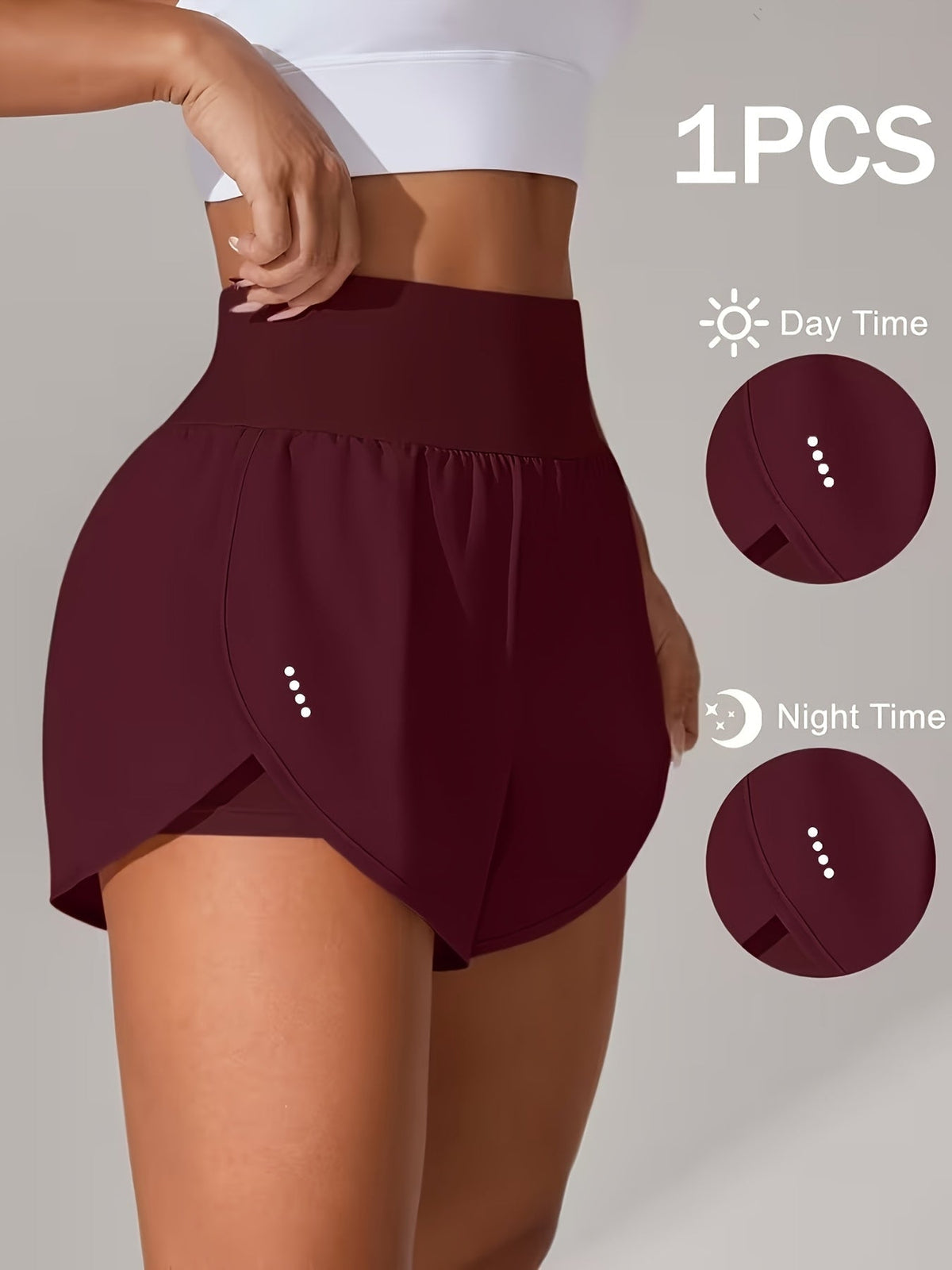 Shorts de yoga pour femme avec doublure intégrée, contrôle du ventre, opaques, séchage rapide, extensibles, shorts de sport pour gym, fitness, course à pied, plage, natation, XS-XL, Blanc, Noir, Rouge foncé