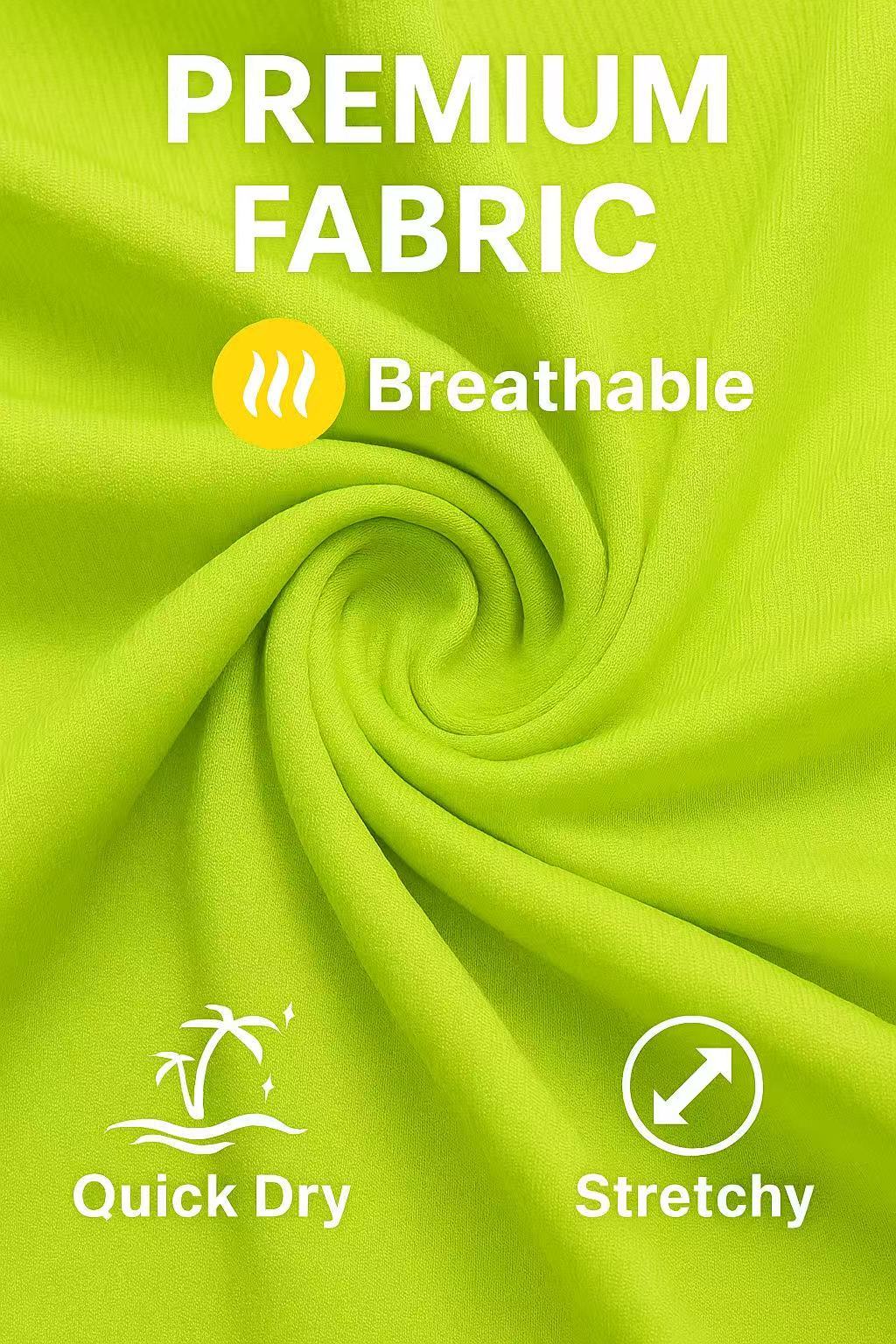 Lot de 5 chemises de travail de sécurité pour hommes UPF 50+ – T-shirts de performance respirants à séchage rapide pour les travaux en extérieur, jaune fluorescent haute visibilité, S-XXXL, cadeau pour papa