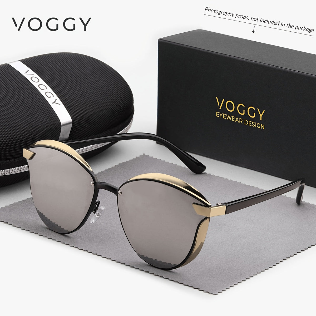 Lunettes de soleil rétro polar isées VOGGY avec protection UV400 pour hommes et femmes – Monture en métal légère, verres miroités, 8 couleurs, idéales pour la conduite, la randonnée, le cyclisme, la pêche et les voyages, coffret cadeau inclus