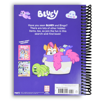 Où est Bluey ? Livre d'activités cherche et trouve pour enfants - Reliure spirale, livre d'images cachées pour trouver Bluey et Bingo, 32 pages, 3 ans et plus, cadeau d'anniversaire et de fête idéal pour les enfants