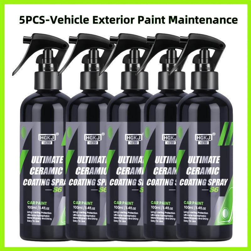 Spray de revêtement céramique pour voiture – Protection de peinture haute brillance et agent de renouvellement de revêtement, spray de protection céramique multifonctionnel à action rapide pour peinture, vitres et garnitures de voitures, camions et SUV