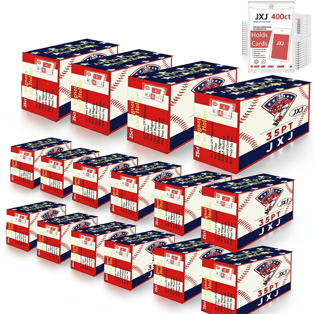 Lot de 400 porte-cartes magnétiques One Touch, protecteurs de cartes à collectionner, étui rigide en plastique de 35 pt pour cartes de baseball, cartes de sport, Pokémon TCG, cadeau de Noël ou d'Halloween pour collectionneurs