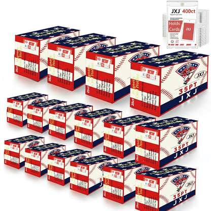 Lot de 400 porte-cartes magnétiques One Touch, protecteurs de cartes à collectionner, étui rigide en plastique de 35 pt pour cartes de baseball, cartes de sport, Pokémon TCG, cadeau de Noël ou d'Halloween pour collectionneurs