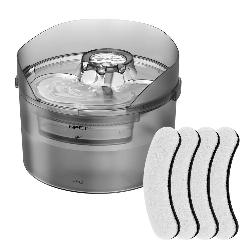 Fontaine à eau pour grands chiens 5L & 8L avec triple système de filtration, abreuvoir automatique pour animaux avec protection anti-éclaboussures et kit de nettoyage pour grands chiens et foyers multi-animaux – Pompe silencieuse, sans pile nécessaire