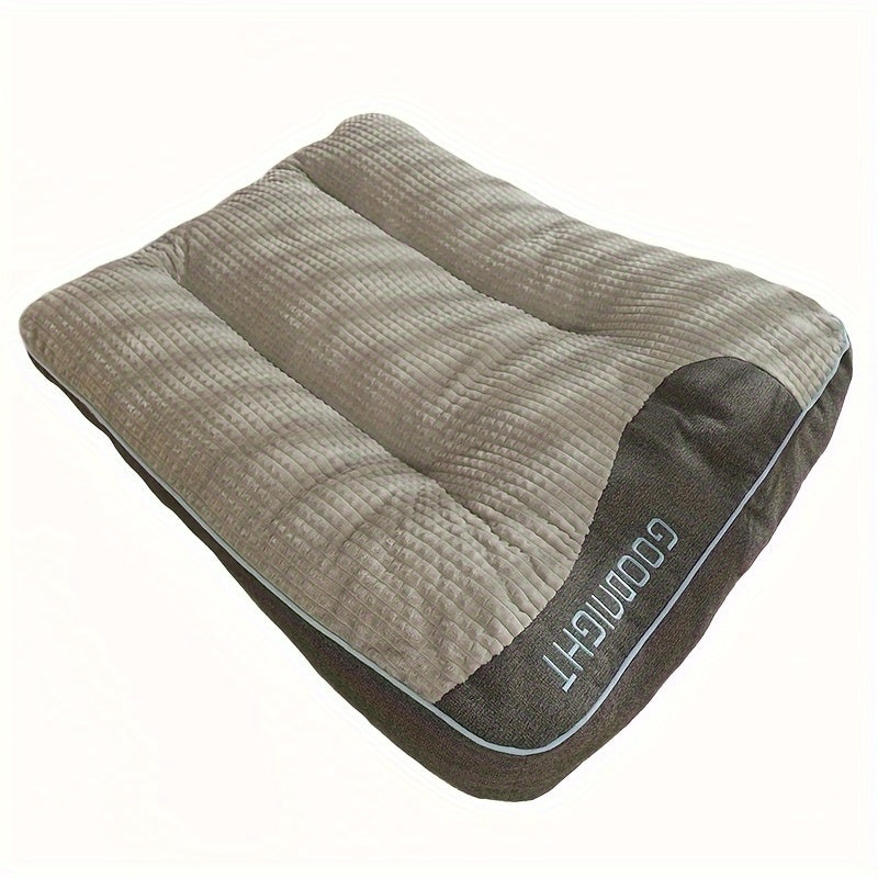 Canapé-lit futon de luxe à carreaux pour chiens et chats de taille moyenne et grande – Garnissage en polyester doux toutes saisons, fond antidérapant, parfait pour les golden retrievers, comprend des balles jouets en bonus, lit douillet pour chien
