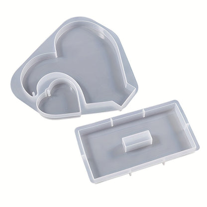 Grand moule en silicone pour moulage de résine, cadre photo en forme de cœur pour décoration intérieure, ornement de mariage, souvenir de remise de diplôme, moule à artisanat en résine époxy pour création de cadeaux