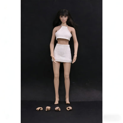 Figurine articulée TBLeague à l'échelle 1/12, corps féminin sans couture super flexible – Peau douce en silicone, bikini et tête sculptée inclus, figurine de collection articulée pour poupée personnalisée et art de figurine