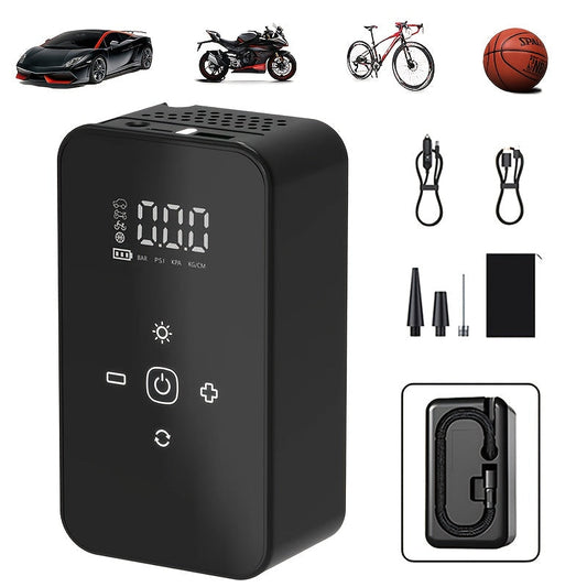 Portable Tire Inflator USB-C Rechargeable – 150 PSI Cordless Air Pump with Digital Pressure Gauge, LED Light & 5 Inflation Modes for Car, Motorcycle, Bicycle, Ball – Lightweight Garage Tool