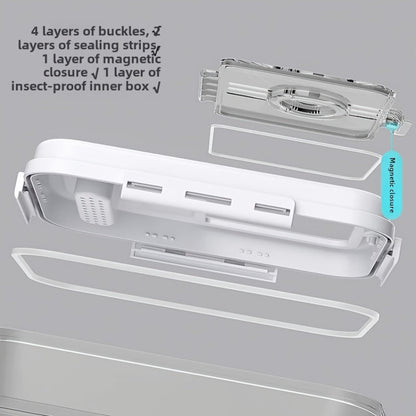 Ensemble de récipients hermétiques pour aliments avec couvercle à rabat – Boîtes à riz carrées en PET de 10,8 L et 7,8 L, distributeur de céréales anti-insectes et anti-humidité pour l'organisation du garde-manger – Réutilisables et sans BPA
