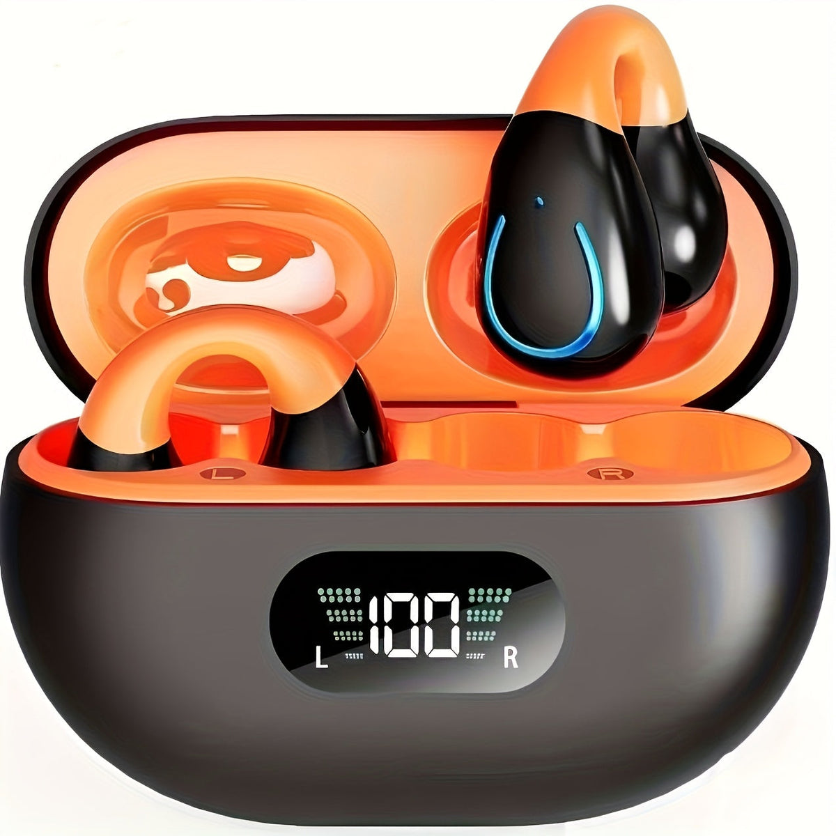 Écouteurs sans fil à conduction ouverte Bluetooth 5.4 TWS, perception ambiante à 360 degrés, appels clairs ENC, commandes tactiles, confort toute la journée, écouteurs de sport et de fitness, maintien sûr, conception véritablement ouverte