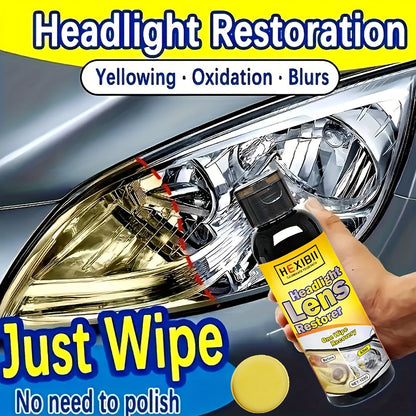Liquide de restauration de phares de voiture 100 ml – Agent de revêtement par placage cristallin pour l'oxydation, le jaunissement, les rayures et le ternissement – Solution de remise à neuf et d'amélioration des phares – Velora