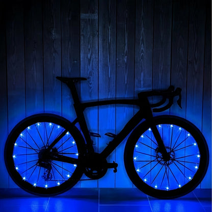Lot de 2 lumières LED pour roues de vélo - Éclairage de rayons ultra-lumineux pour vélo, avertisseur de sécurité pour cyclisme de nuit, accessoires de décoration multicolores pour vélo