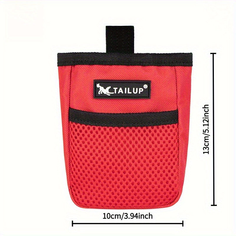 Pochette de friandises pour dressage de chien avec fermeture sécurisée – Sacoche de ceinture portable pour récompenses lors du dressage à l'obéissance et à l'agilité, alimentation du chiot en déplacement, polyester durable, noir ou rouge